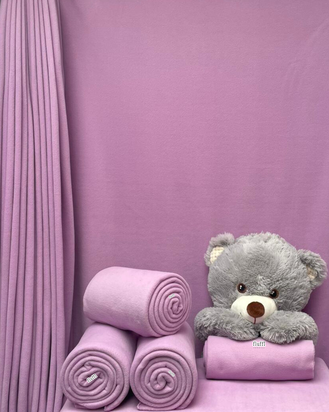 Polar Fleece Anti-Pill Soft Washable Fabric - Solid Colours Lilac