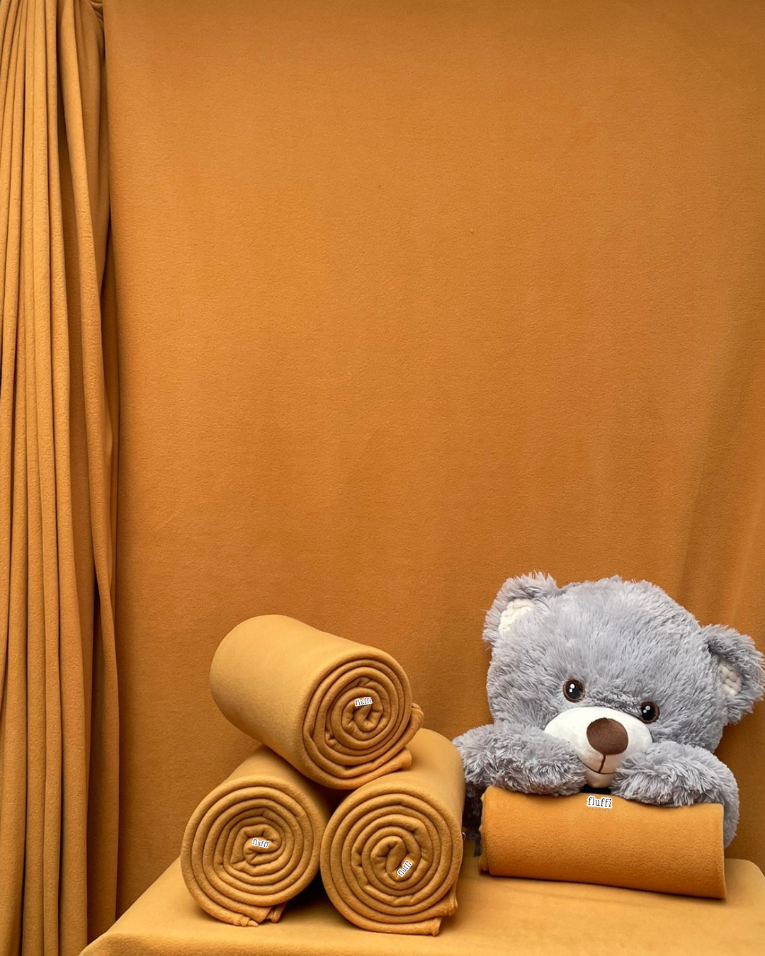 Polar Fleece Anti-Pill Soft Washable Fabric - Solid Colours Mustard