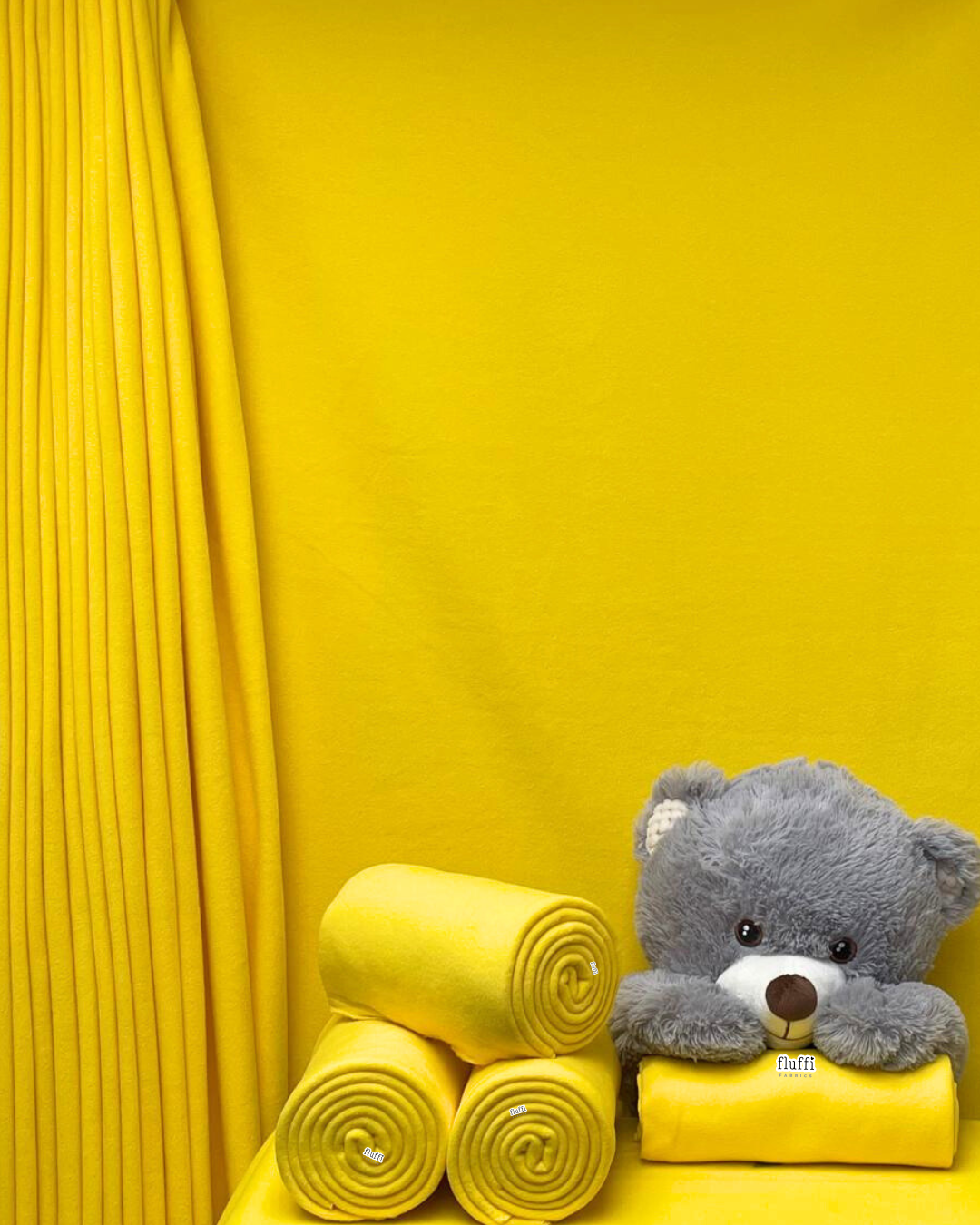 Polar Fleece Anti-Pill Soft Washable Fabric - Solid Colours Yellow