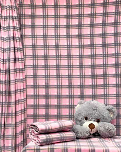 Polar Fleece Printed Anti-Pill Soft Washable Fabric- Tartan & Plaid