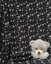 Polar Fleece Anti Pill Washable Soft Fabric- Pose & Paws Black