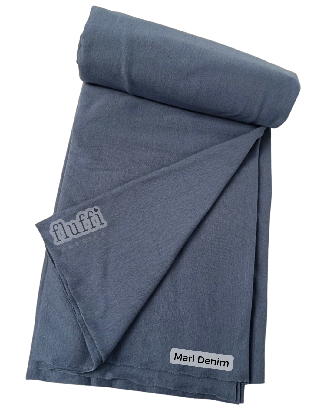 Organic Cotton Elastane Jersey 4 Way Stretch Fabric Marl Denim