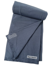 Organic Cotton Elastane Jersey 4 Way Stretch Fabric Marl Denim