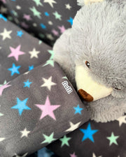 Polar Fleece Printed Anti-Pill Soft Washable Fabric - Twinkle Stars Grey/Multi