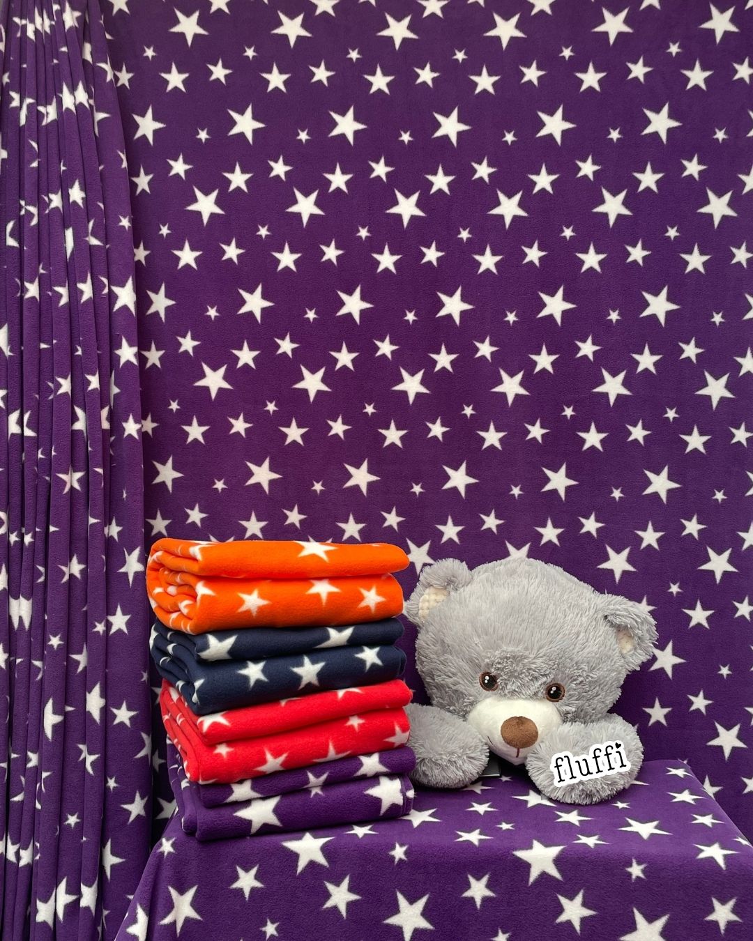Polar Fleece Printed Anti-Pill Soft Washable Fabric - Twinkle Stars