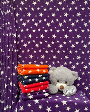 Polar Fleece Printed Anti-Pill Soft Washable Fabric - Twinkle Stars Purple