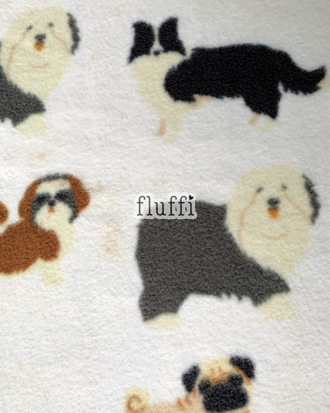 Polar Fleece Printed Anti-Pill Soft Washable Fabric - Floofies Ivory/Multi SQ798 IVMLT