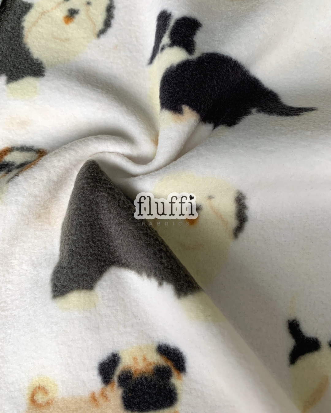 Polar Fleece Printed Anti-Pill Soft Washable Fabric - Floofies Ivory/Multi SQ798 IVMLT
