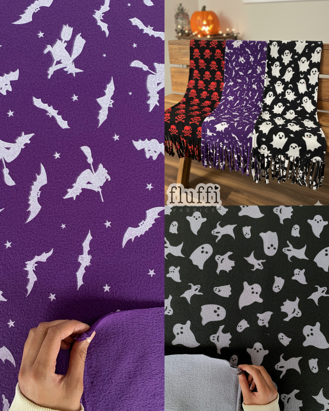 Luxurious Double Sided Bonded Anti-Pill Fleece- Halloween Prints SQ799