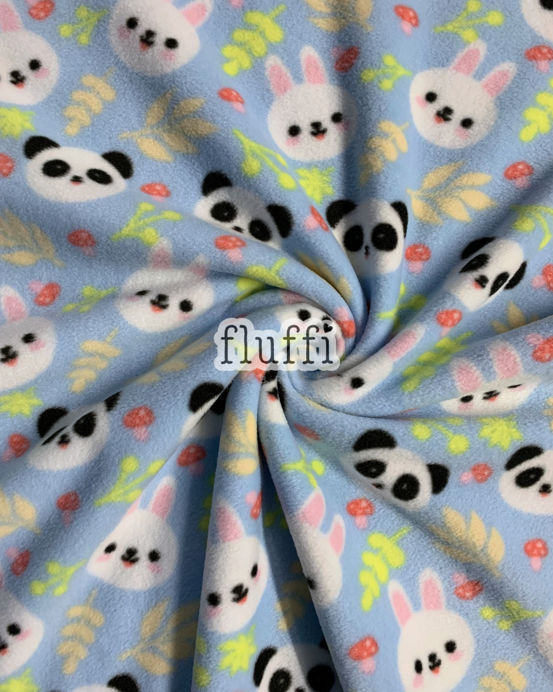 Polar Fleece Printed Anti-Pill Soft Washable Fabric - Pandas & Bunnies SQ810