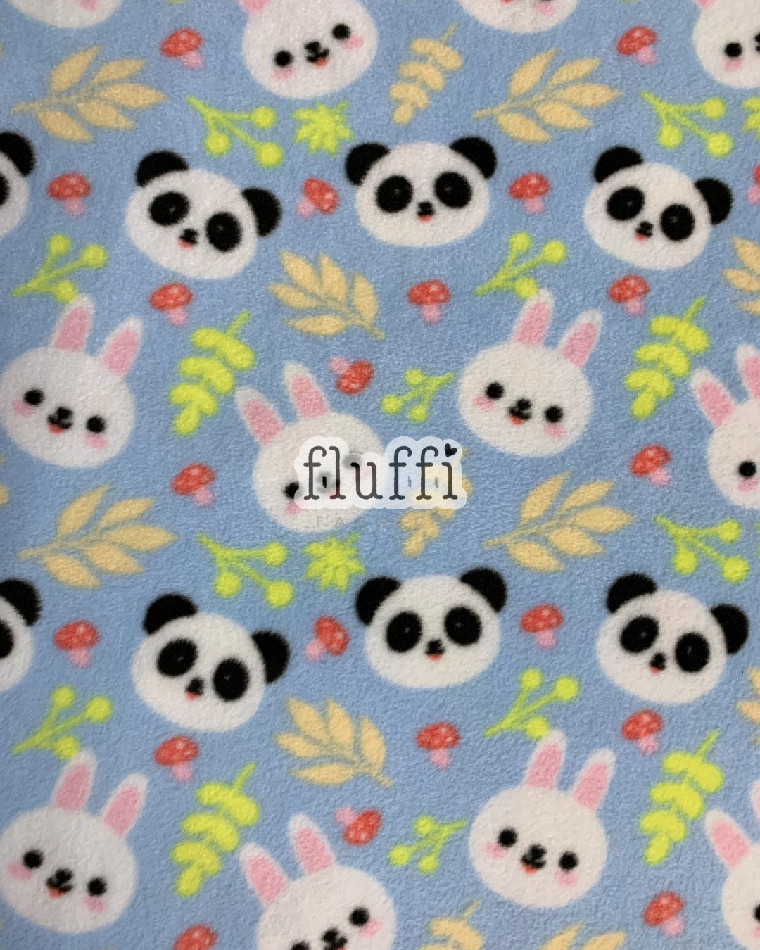 Polar Fleece Printed Anti-Pill Soft Washable Fabric - Pandas & Bunnies SQ810