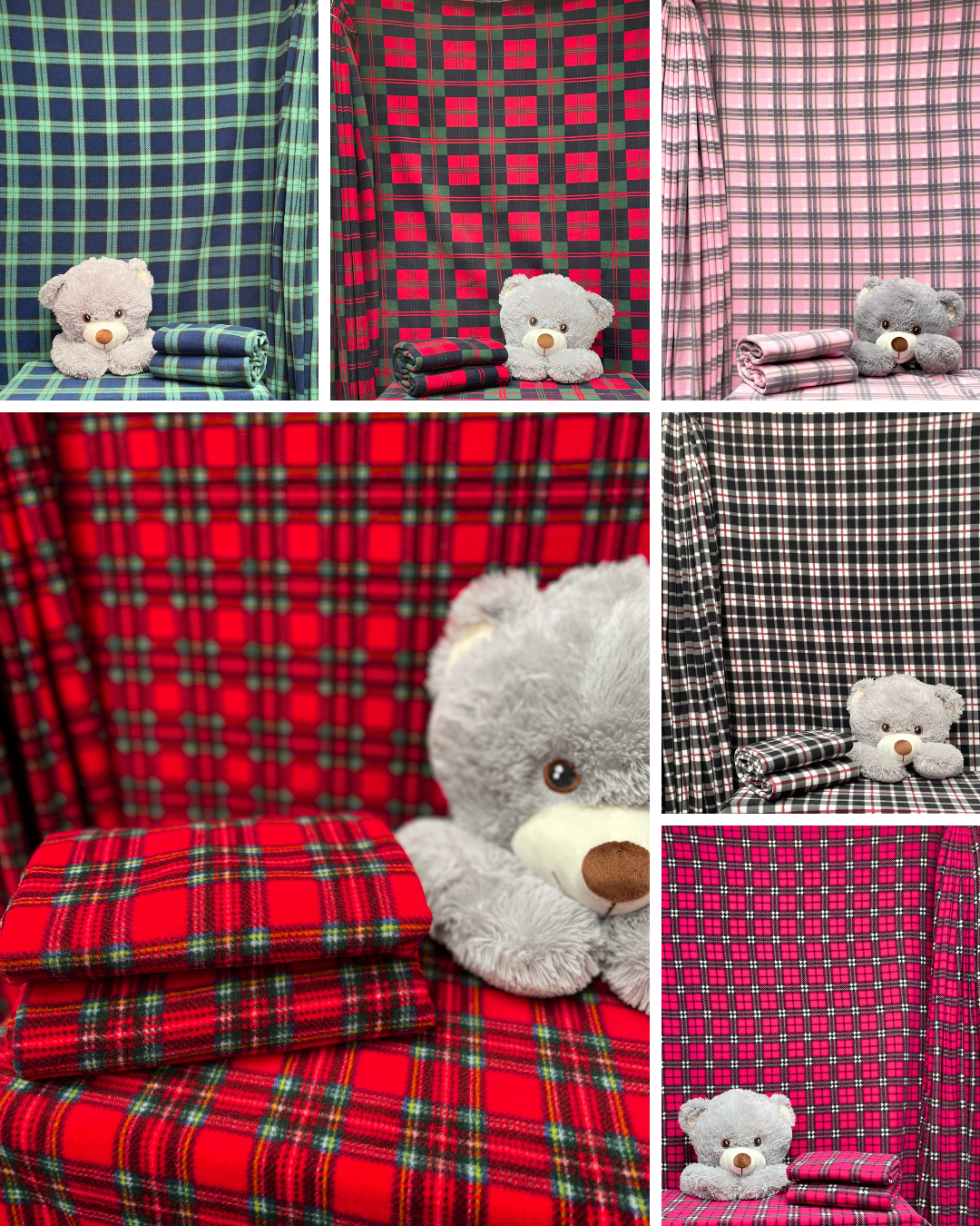 Polar Fleece Printed Anti-Pill Soft Washable Fabric- Tartan & Plaid
