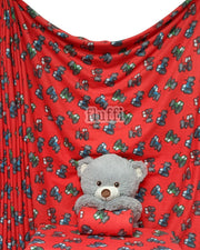 Polar Fleece Printed Anti-Pill Soft Washable Fabric - Tractors SQ835 Red