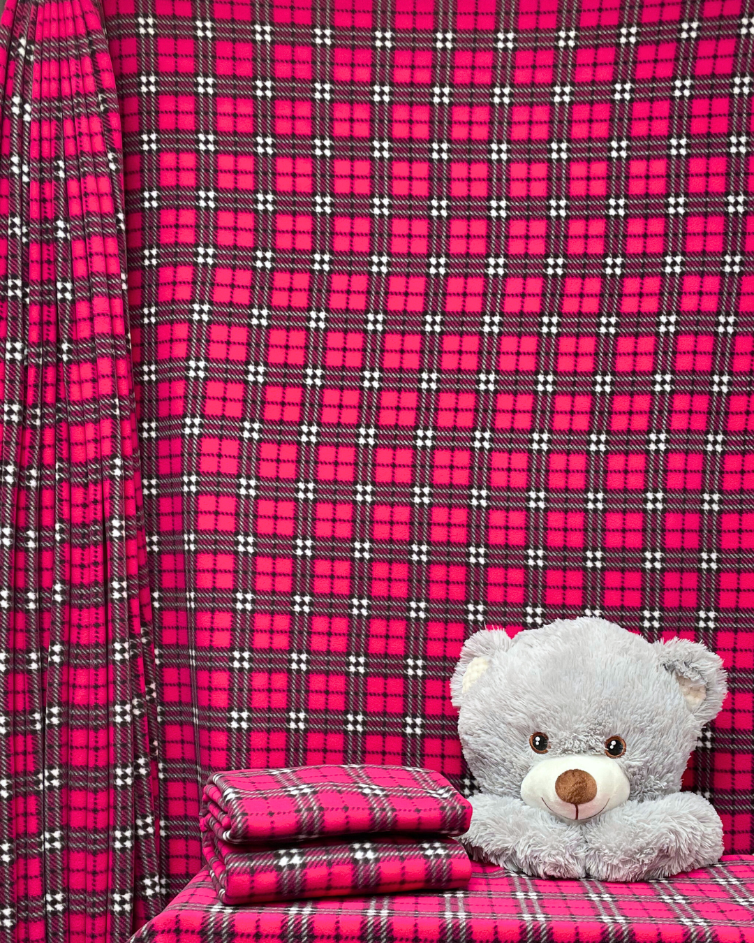Polar Fleece Printed Anti-Pill Soft Washable Fabric- Tartan & Plaid