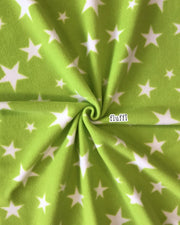 Polar Fleece Printed Anti-Pill Soft Washable Fabric - Twinkle Stars Lime Green
