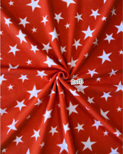 Polar Fleece Printed Anti-Pill Soft Washable Fabric - Twinkle Stars Red