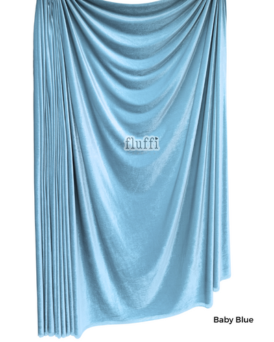 Smooth Stretch Span Velvet Fabric Q559 Baby Blue