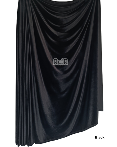 Smooth Stretch Span Velvet Fabric Q559 Black