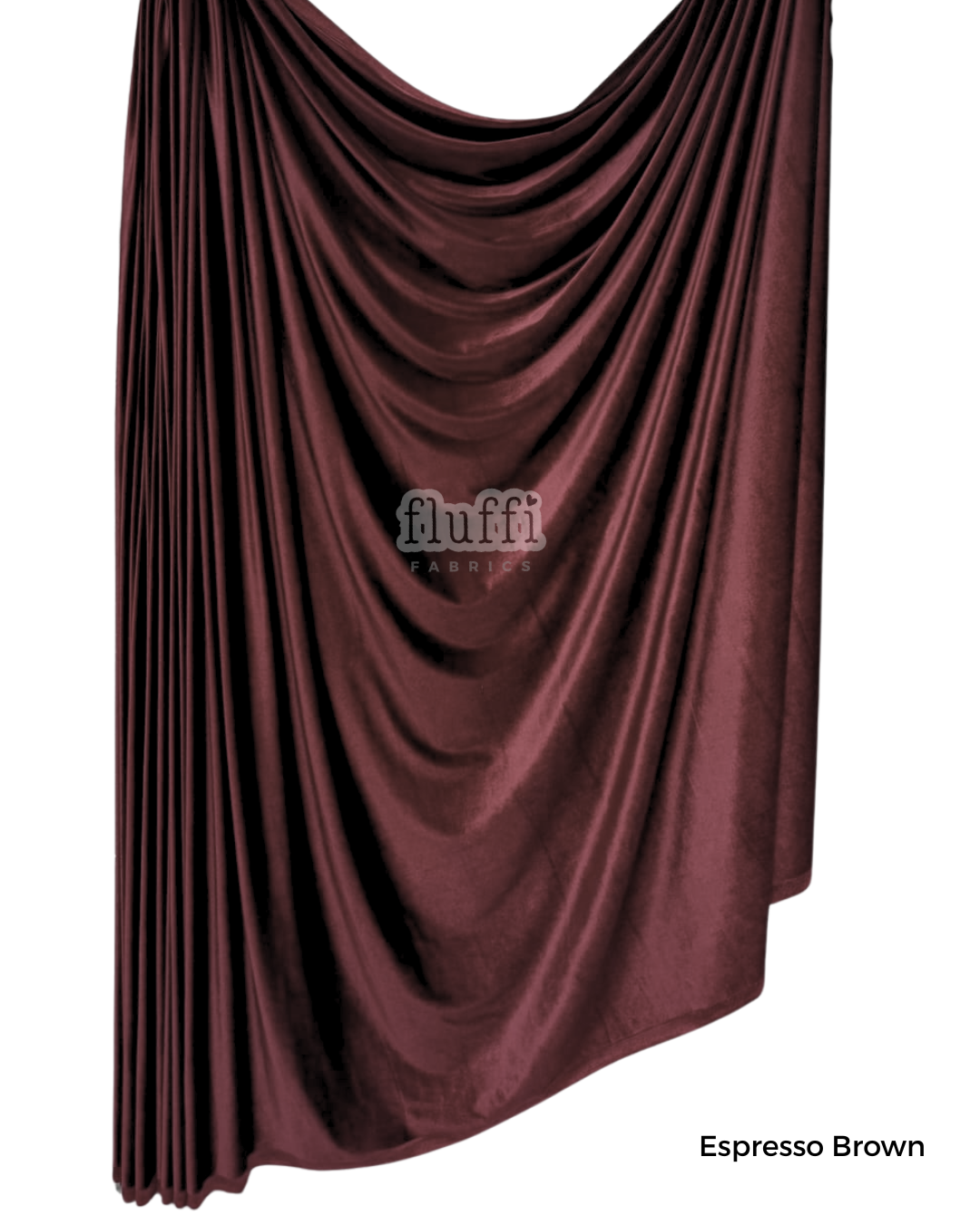 Smooth Stretch Span Velvet Fabric Q559 Espresso Brown