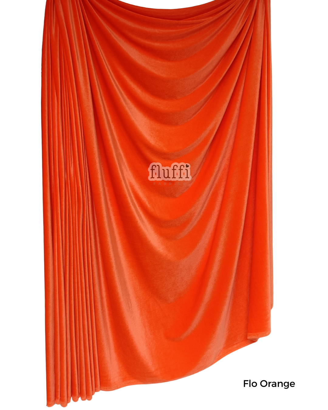 Smooth Stretch Span Velvet Fabric Q559 Flo Orange