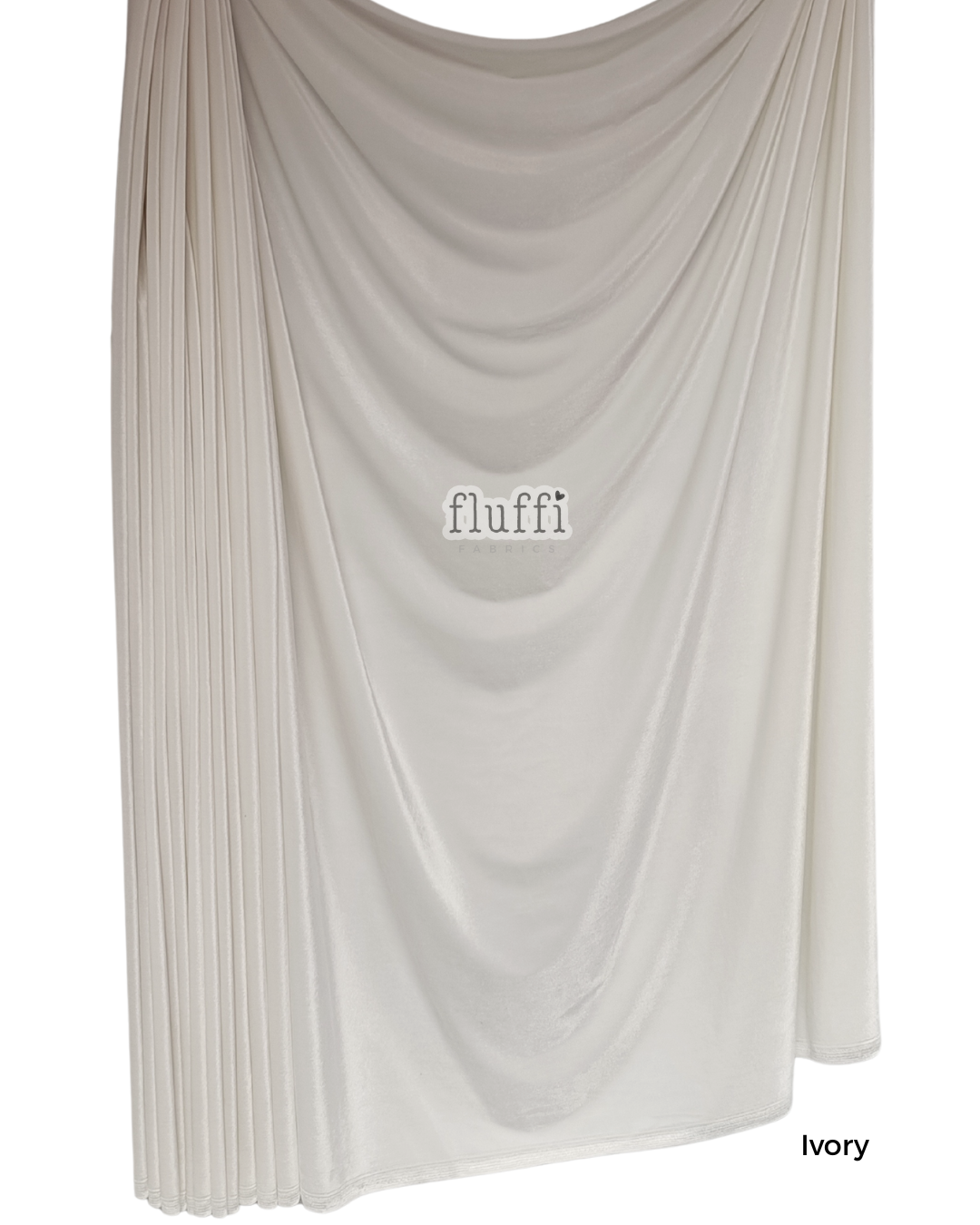 Smooth Stretch Span Velvet Fabric Q559 Ivory