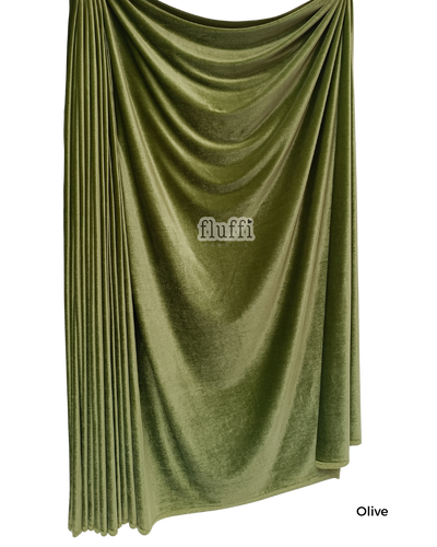 Smooth Stretch Span Velvet Fabric Q559 Olive