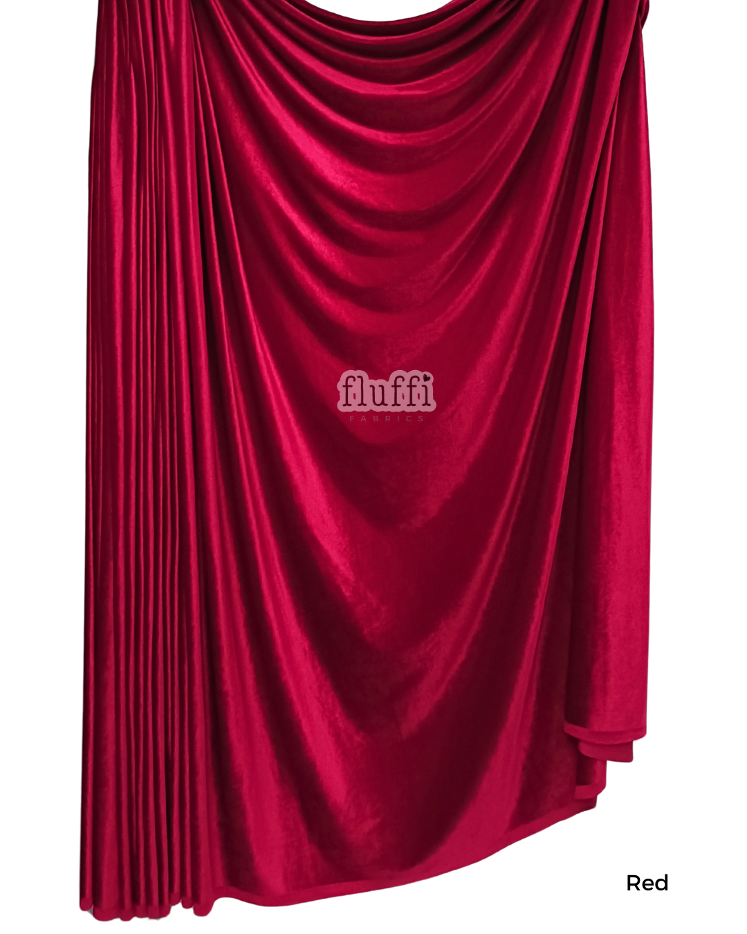 Smooth Stretch Span Velvet Fabric Q559 Red