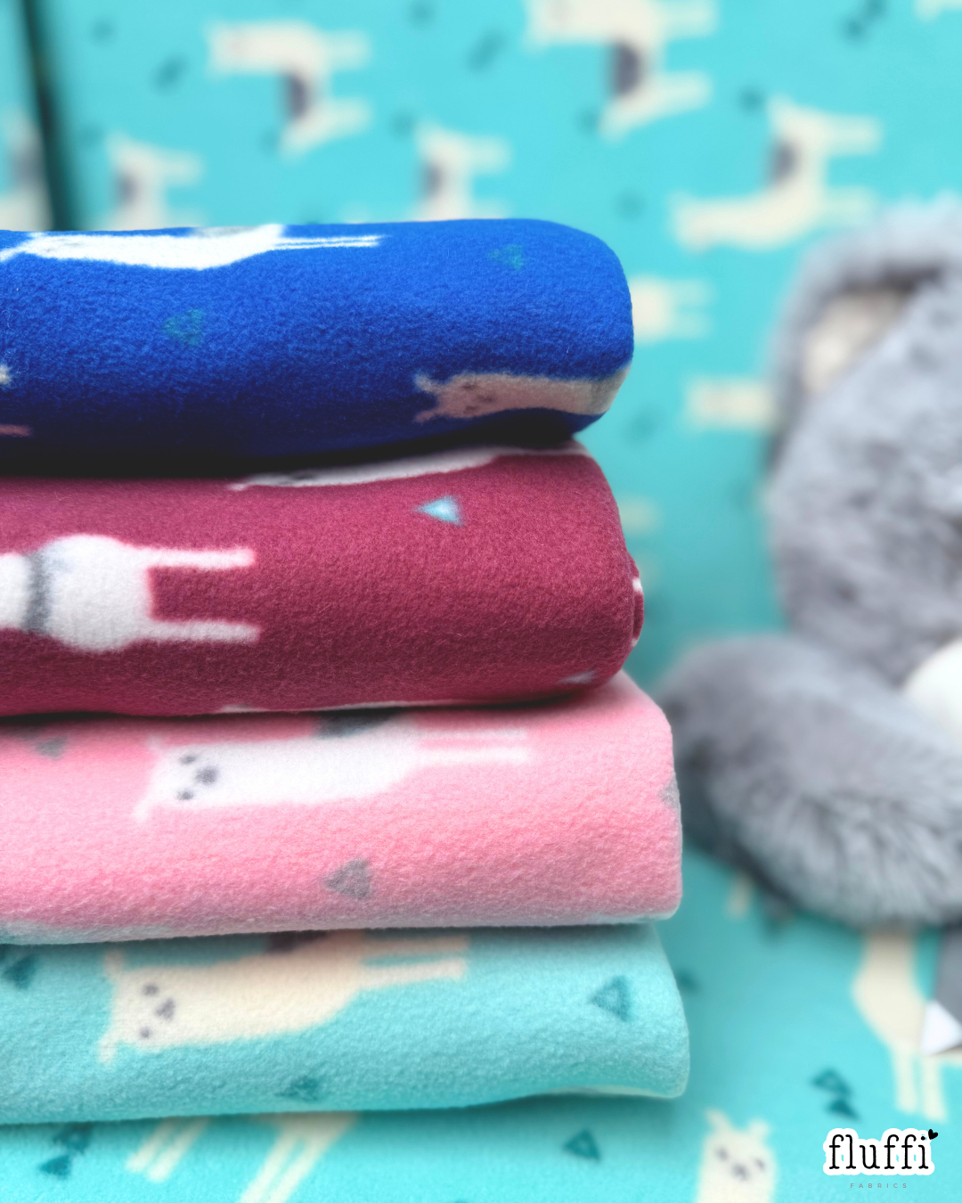 Polar Fleece Printed Anti-Pill Soft Washable Fabric - Llama Glama