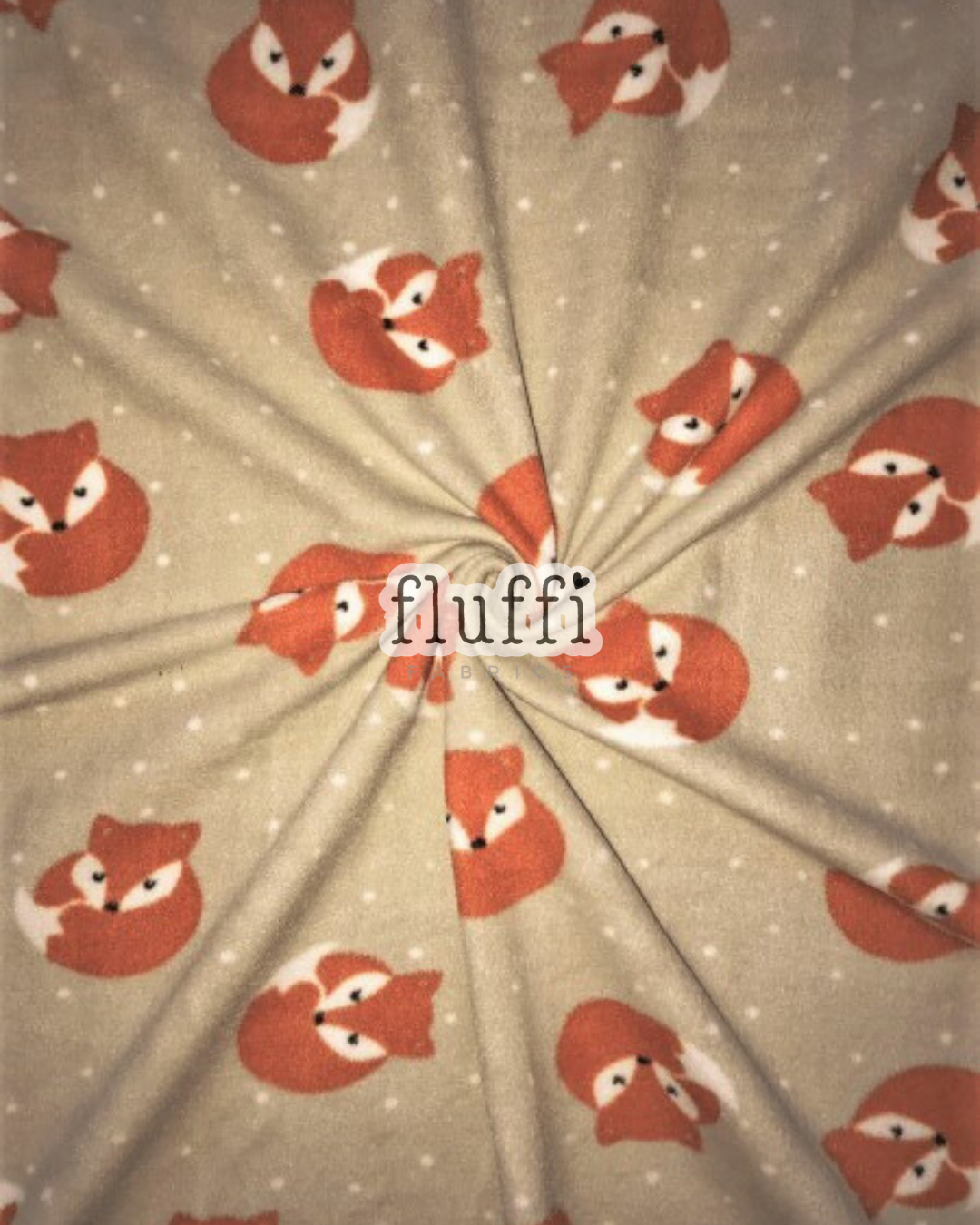 Polar Fleece Printed Anti-Pill Soft Washable Fabric - Sleeping Foxes SQ302