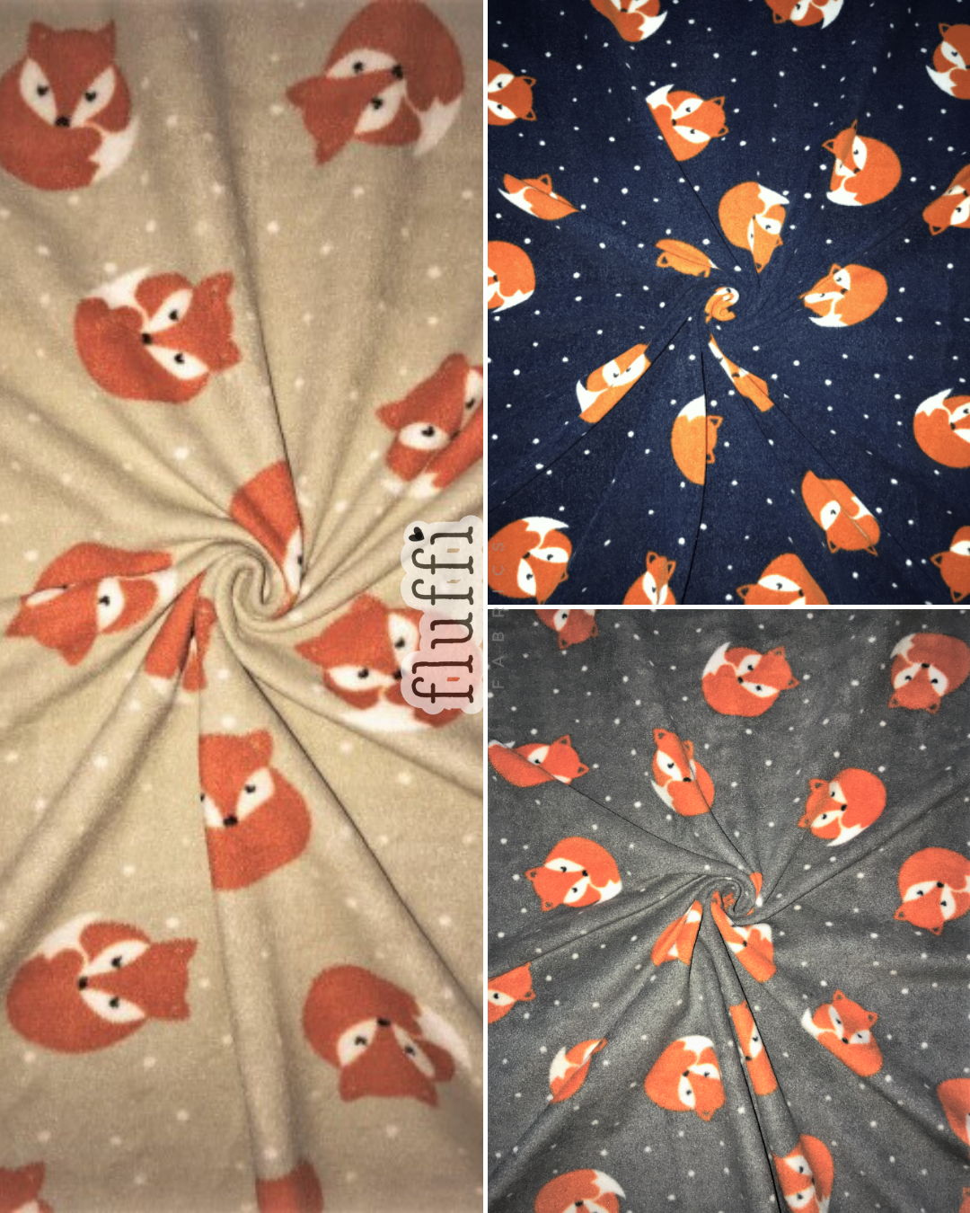 Polar Fleece Printed Anti-Pill Soft Washable Fabric - Sleeping Foxes SQ302